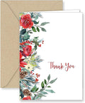 Christmas Greenery Thank You Note Cards and Envelopes - 25 pack