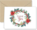 Christmas Greenery Thank You Note Cards and Envelopes - 25 pack