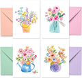 48 Floral Blank Cards with Envelopes - All Occasion Stationary Set for Personalized Greeting Cards - 4x5.5"