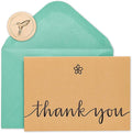 Thank You Cards with Envelopes, Kraft with Flower (14-Count)