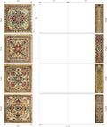 12 Assorted Blank Note Cards (4 x 5.12 Inch) - Boxed All Occasion Notecards Bulk (4 Designs, 3 Each) - Ornate Tiles MQ4609OCB-B3x4