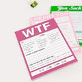 WTF Notes Nifty Note Checklist Memo Pad, 50 Sheets